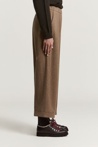 Pantalone in garza cardata in lana e cashmere