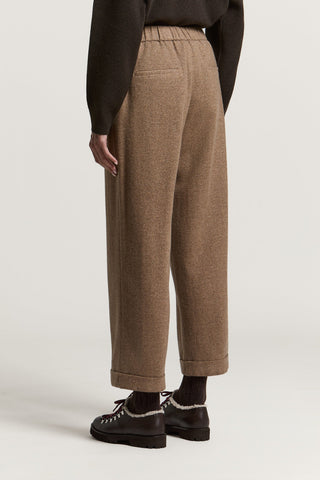Pantalone in garza cardata in lana e cashmere
