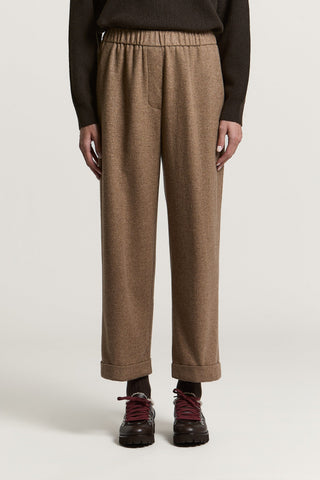 Pantalone in garza cardata in lana e cashmere