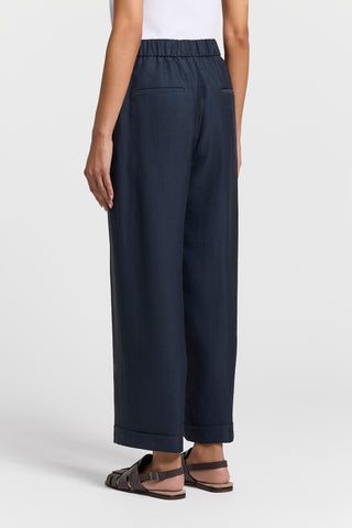 Viscose linen twill trousers
