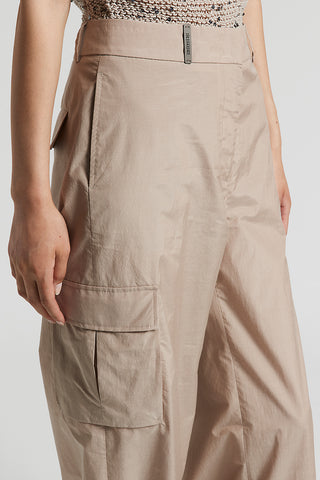 Cotton poplin blend cargo trousers