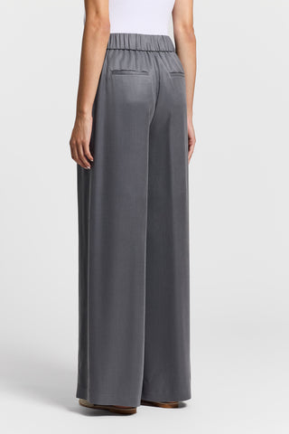 Viscose-cupro diagonal-weave trousers