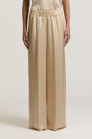 Pantalone a palazzo in raso di viscosa 1 / 4