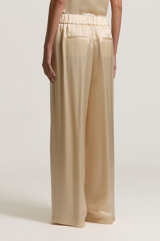 Pantalone a palazzo in raso di viscosa 4 / 4