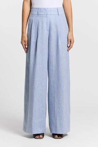 Lightweight pure linen canvas trousers