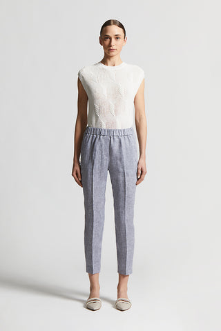 Trousers in light and fresh pure linen canvas