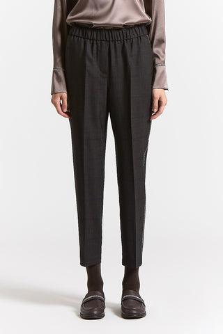 Pantalone con elastico in lana lurex