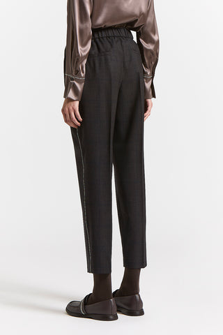 Pantalone con elastico in lana lurex