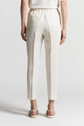 Trousers in light and cool pure linen canvas