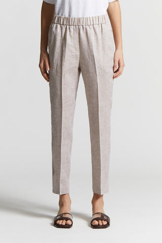 Trousers in light and cool pure linen canvas