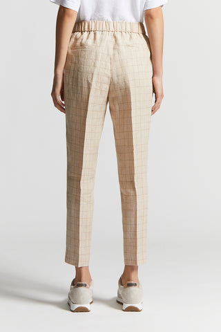 Prince of Wales linen trousers