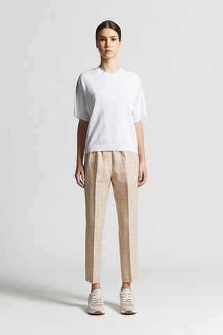 Prince of Wales linen trousers