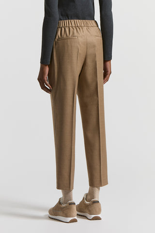 Pantalone in flanella di lana lurex