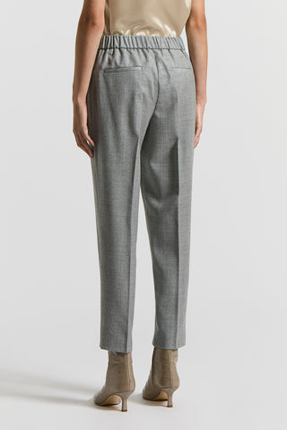 Pantalone in flanella di lana lurex