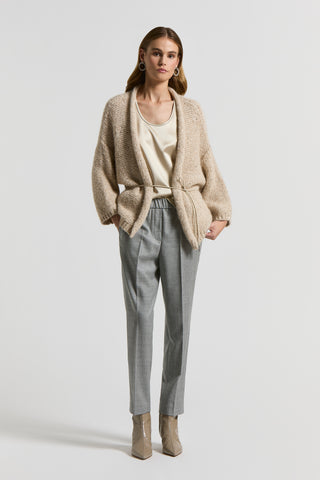 Pantalone in flanella di lana lurex