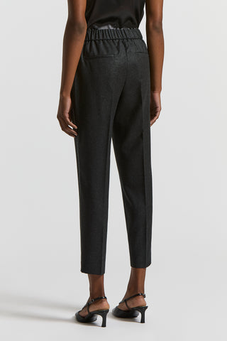 Pantalone in flanella di lana lurex