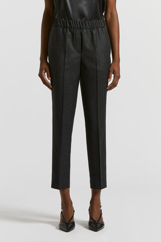Pantalone in flanella di lana lurex