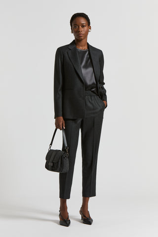 Pantalone in flanella di lana lurex