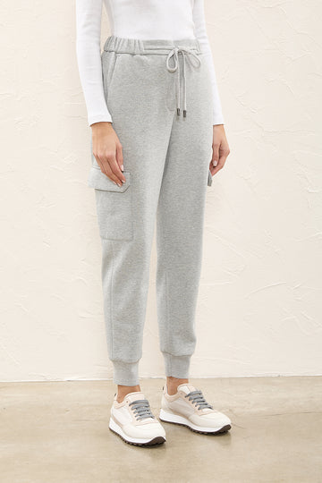Joggers in cotton lurex fleece  