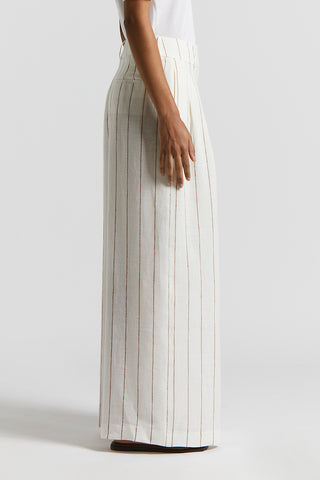 Pinstripe linen palazzo trousers