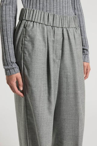 Pantalone in flanella di lana lurex