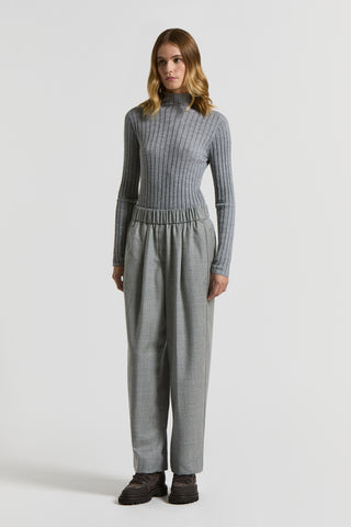 Pantalone in flanella di lana lurex