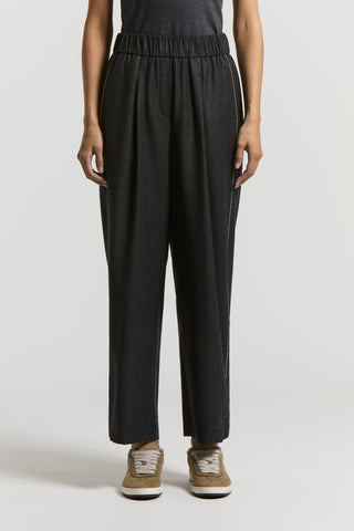 Lurex wool flannel trousers