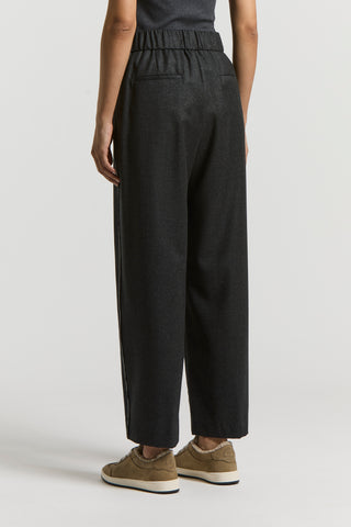 Lurex wool flannel trousers