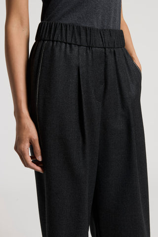 Lurex wool flannel trousers