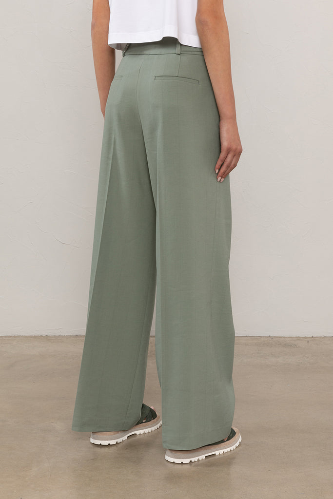 Linen and cotton palazzo trousers  