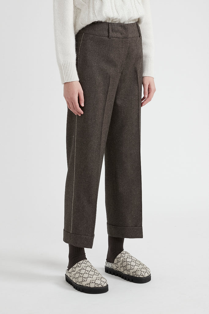 Wool, cashmere and silk trousers  