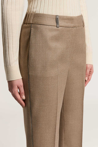 Pantalone in flanella di lana lurex