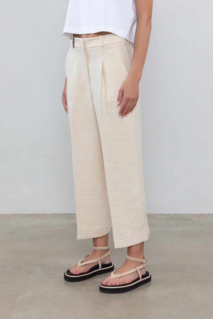 Linen and viscose blend trousers  