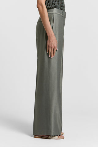 Pantalone palazzo in lino viscosa