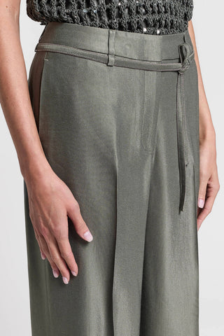 Pantalone palazzo in lino viscosa