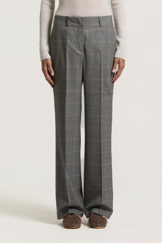 Pantalone palazzo in flanella di pura lana 1 / 5