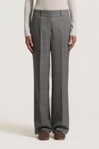 Pantalone palazzo in flanella di pura lana 1 / 3