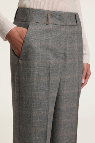 Pantalone palazzo in flanella di pura lana 4 / 5