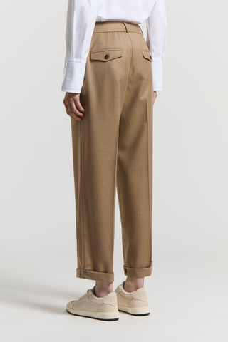 Pantaloni in flanella di lana lurex