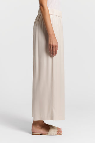 Viscose-cupro diagonal-weave trousers