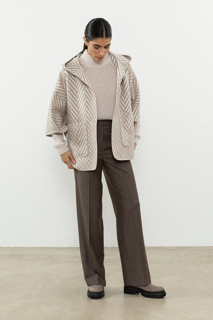 Wool flannel and lurex trousers  
