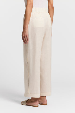 Lightweight pure linen canvas trousers
