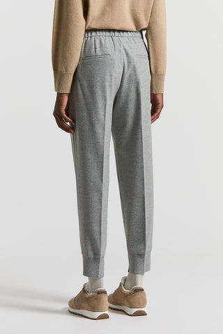 Pantalone in flanella di lana e viscosa