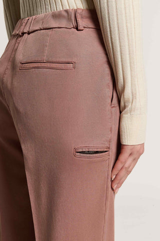 Pantalone in gabardina di cotone e seta