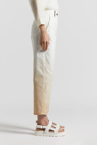 Denim carrot trousers in stretch cotton gabardine