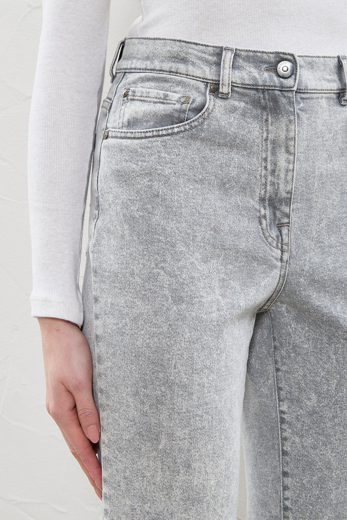 Marbled-effect denim jeans  