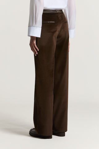 Pantalone palazzo in velluto di cotone