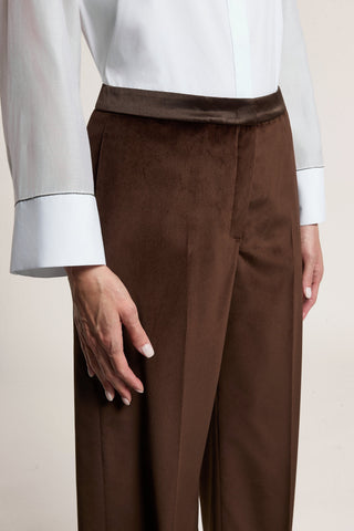 Pantalone palazzo in velluto di cotone
