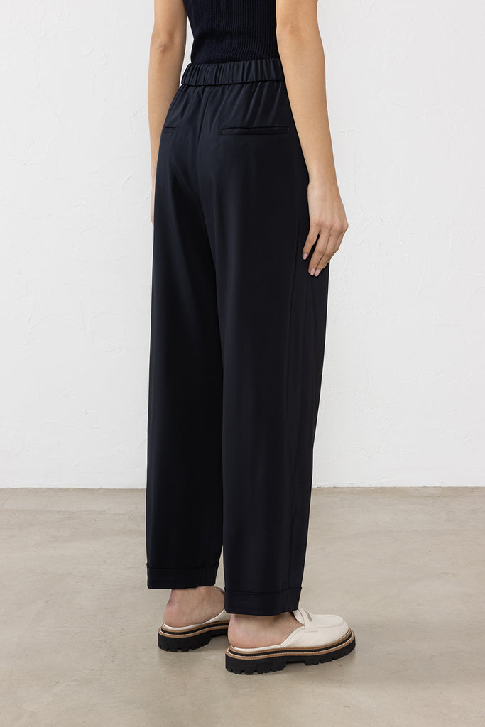 Stretch viscose cady crepe trousers  