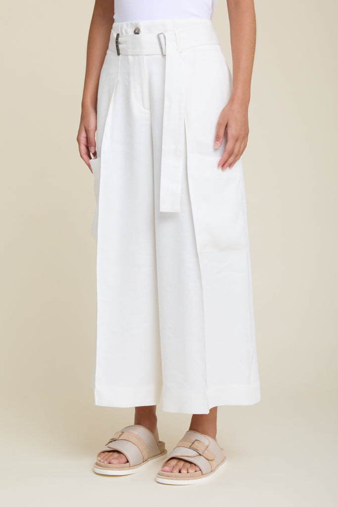 Stretch linen and viscose gabardine trousers  